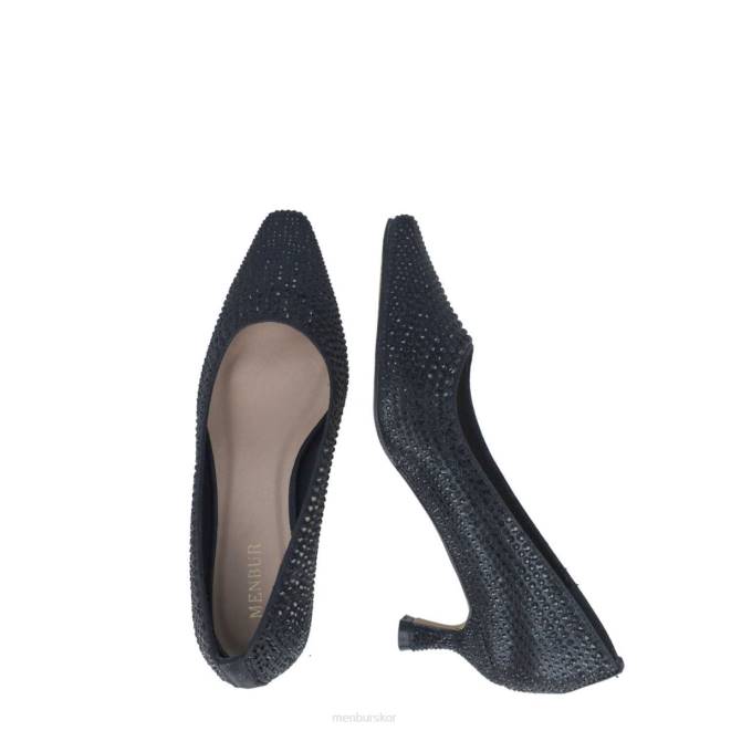 Menbur kvinnor svart aguamarina mellan och låga klackar 608J5700