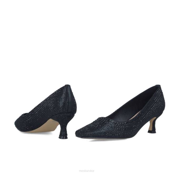 Menbur kvinnor svart aguamarina mellan och låga klackar 608J5700