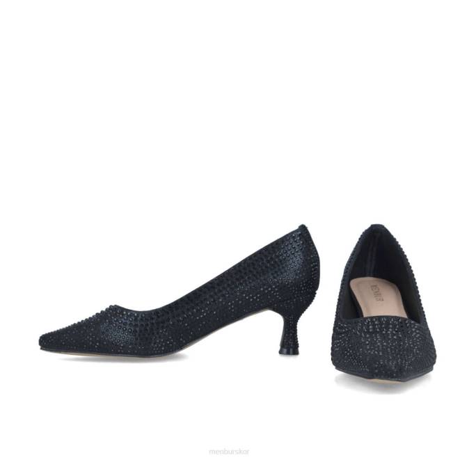 Menbur kvinnor svart aguamarina mellan och låga klackar 608J5700