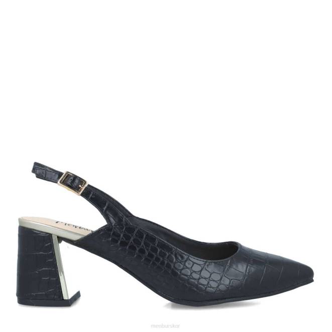 Menbur kvinnor svart alpett mellan och låga klackar 608J1677