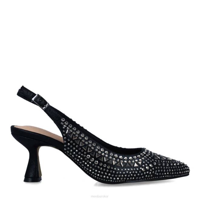 Menbur kvinnor svart axinita mellan och låga klackar 608J1638