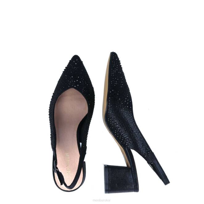 Menbur kvinnor svart cefali mellan och låga klackar 608J1747