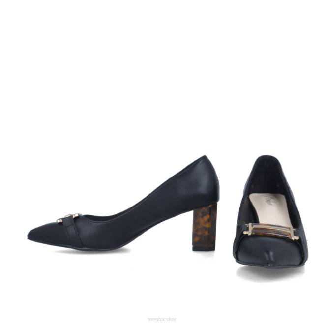 Menbur kvinnor svart demantoid mellan och låga klackar 608J1631