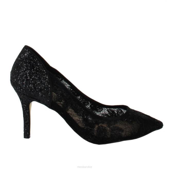 Menbur kvinnor svart fabre mellan och låga klackar 608J1762