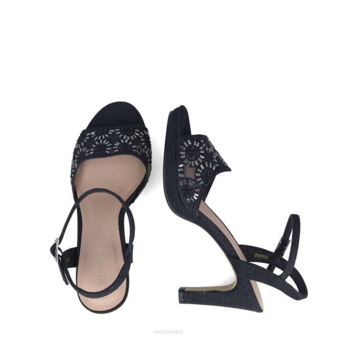 Menbur kvinnor svart hambergita mellan och låga klackar 608J5603