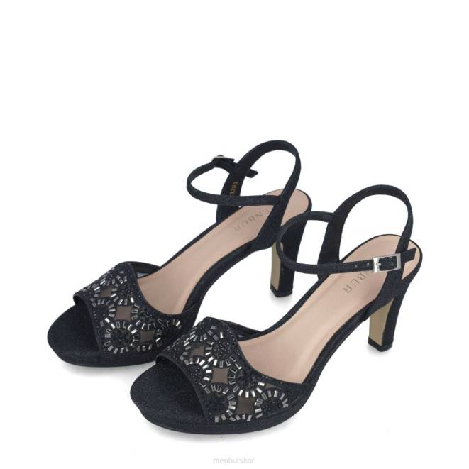 Menbur kvinnor svart hambergita mellan och låga klackar 608J5603