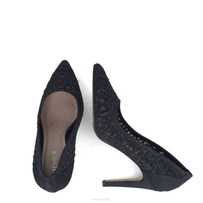 Menbur kvinnor svart hiddenita mellan och låga klackar 608J5661