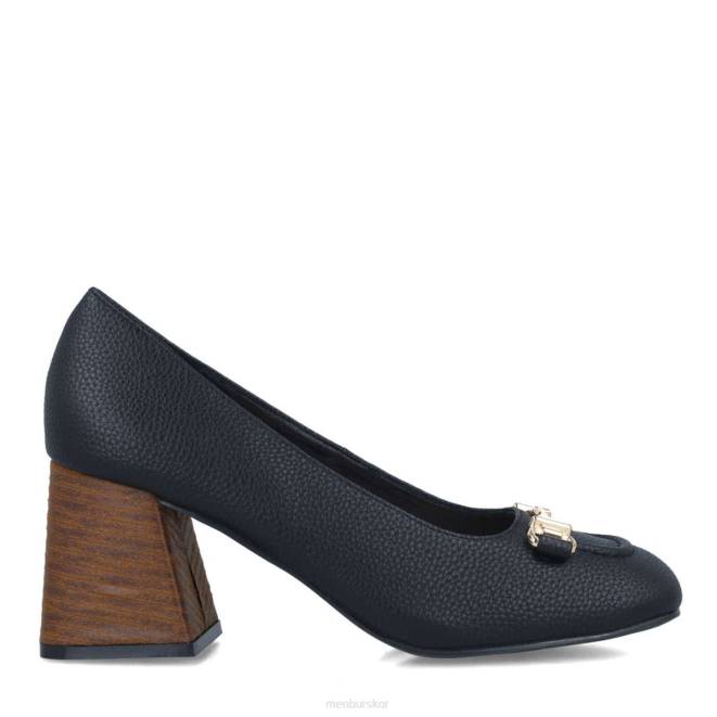 Menbur kvinnor svart korall mellan och låga klackar 608J1633