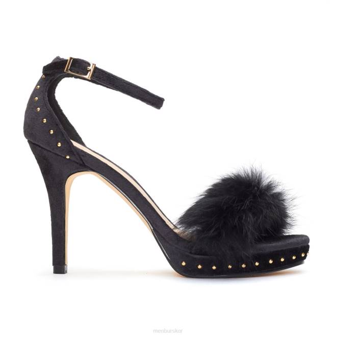 Menbur kvinnor svart leivi mellan och låga klackar 608J1871