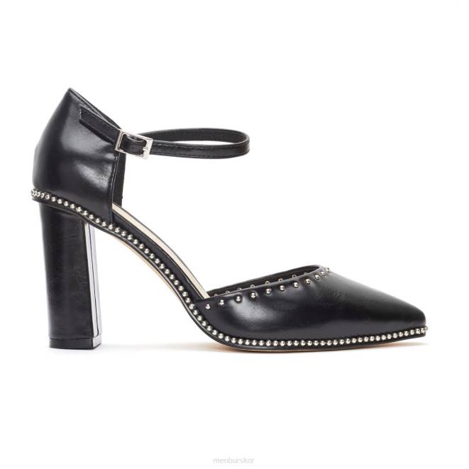 Menbur kvinnor svart lesis mellan och låga klackar 608J1868