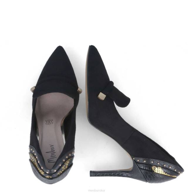 Menbur kvinnor svart lonicera mellan och låga klackar 608J5858