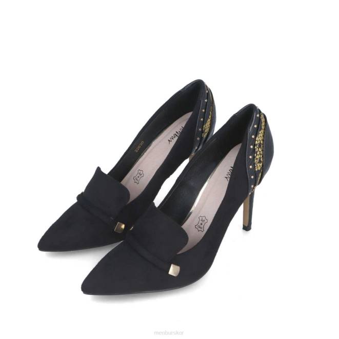 Menbur kvinnor svart lonicera mellan och låga klackar 608J5858