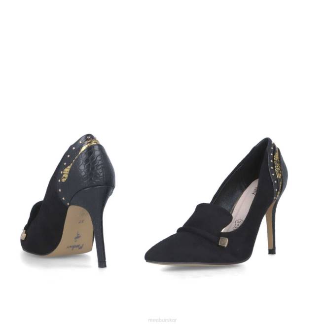 Menbur kvinnor svart lonicera mellan och låga klackar 608J5858