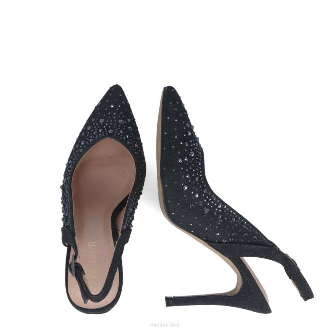 Menbur kvinnor svart lyrata mellan och låga klackar 608J1723