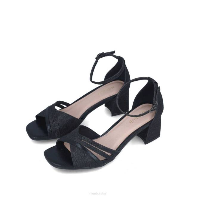 Menbur kvinnor svart madreperla mellan och låga klackar 608J5669