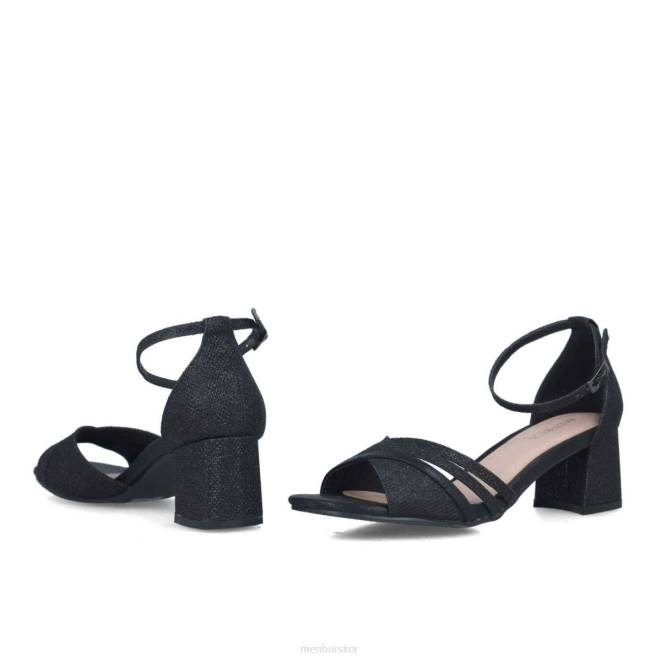 Menbur kvinnor svart madreperla mellan och låga klackar 608J5669