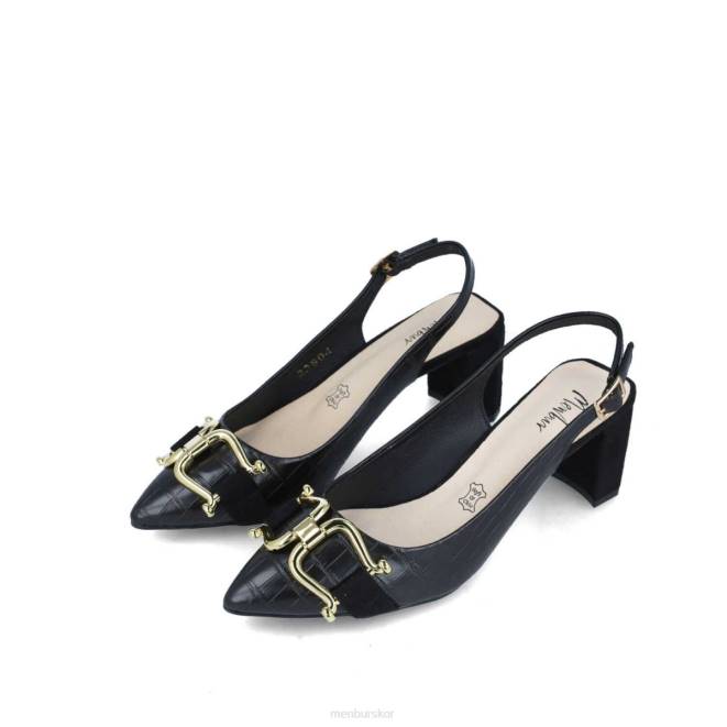 Menbur kvinnor svart metis mellan och låga klackar 608J5731