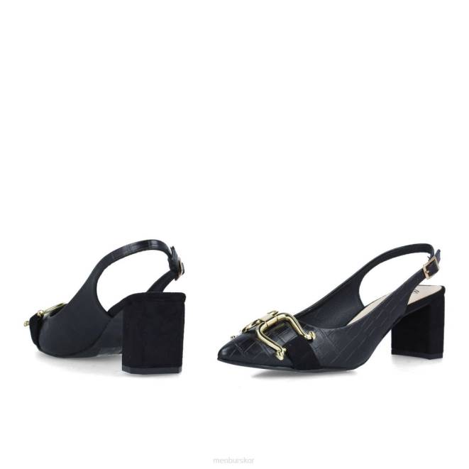 Menbur kvinnor svart metis mellan och låga klackar 608J5731
