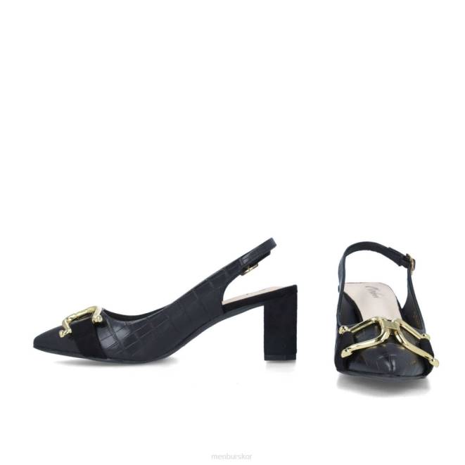 Menbur kvinnor svart metis mellan och låga klackar 608J5731