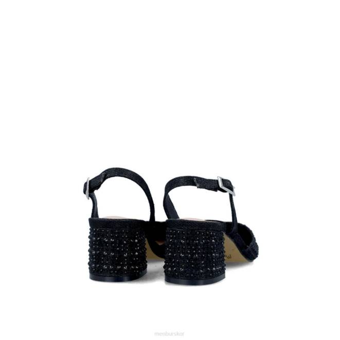 Menbur kvinnor svart nete mellan och låga klackar 608J1680