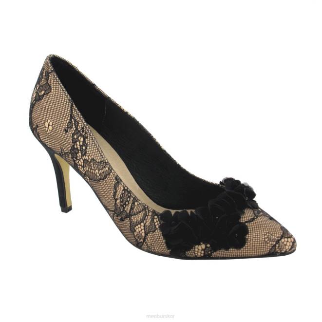 Menbur kvinnor svart pedrera mellan och låga klackar 608J1783