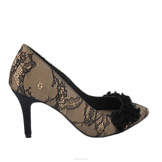 Menbur kvinnor svart pedrera mellan och låga klackar 608J1783