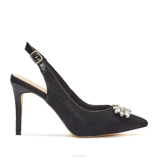 Menbur kvinnor svart pezzea mellan och låga klackar 608J1818