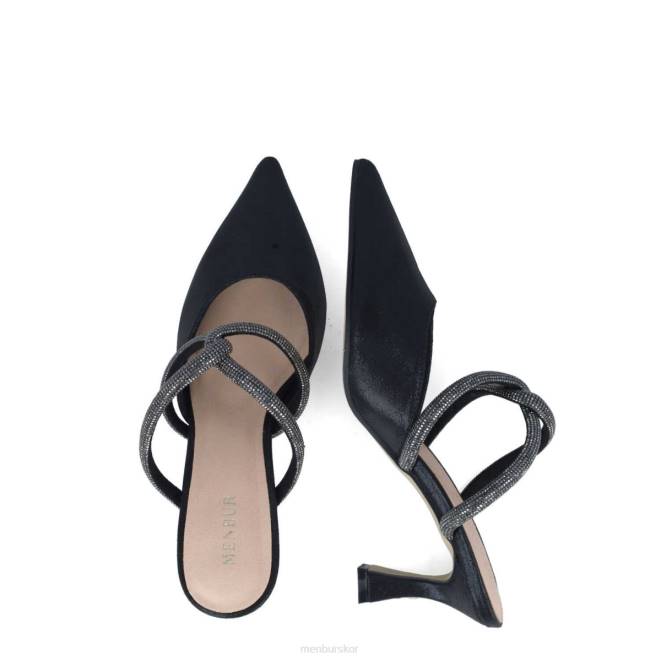 Menbur kvinnor svart rodolita mellan och låga klackar 608J5692