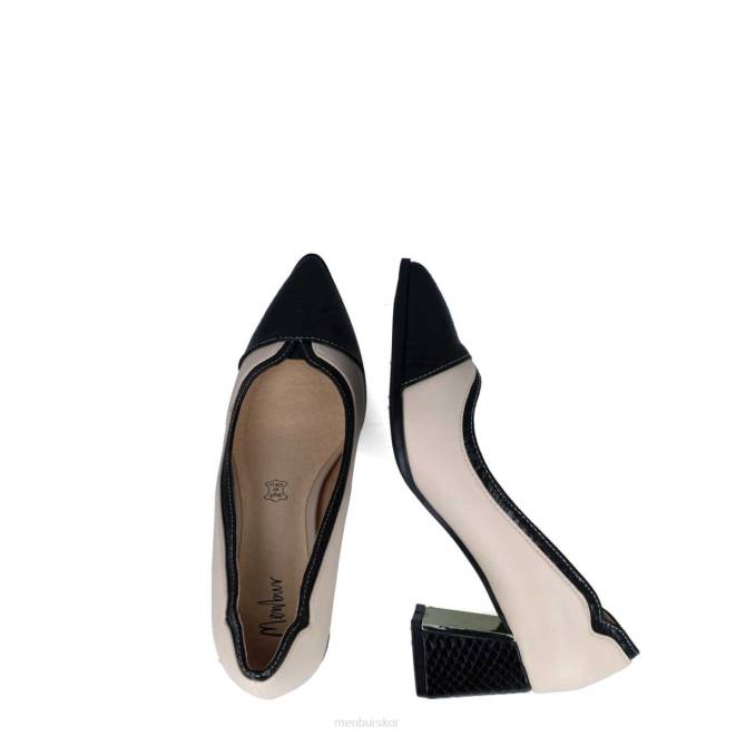 Menbur kvinnor svart rodonita mellan och låga klackar 608J1632