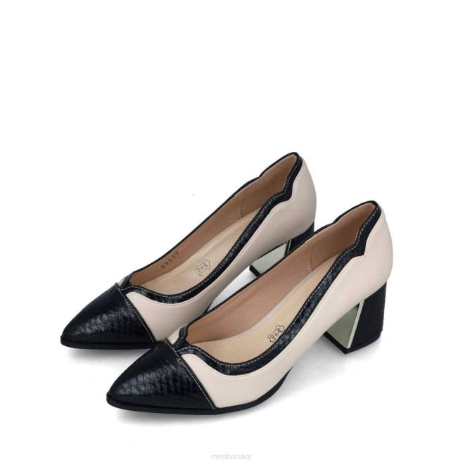 Menbur kvinnor svart rodonita mellan och låga klackar 608J1632