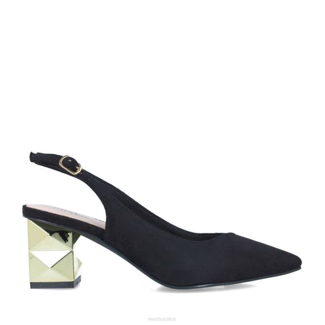 Menbur kvinnor svart serafinita mellan och låga klackar 608J5633