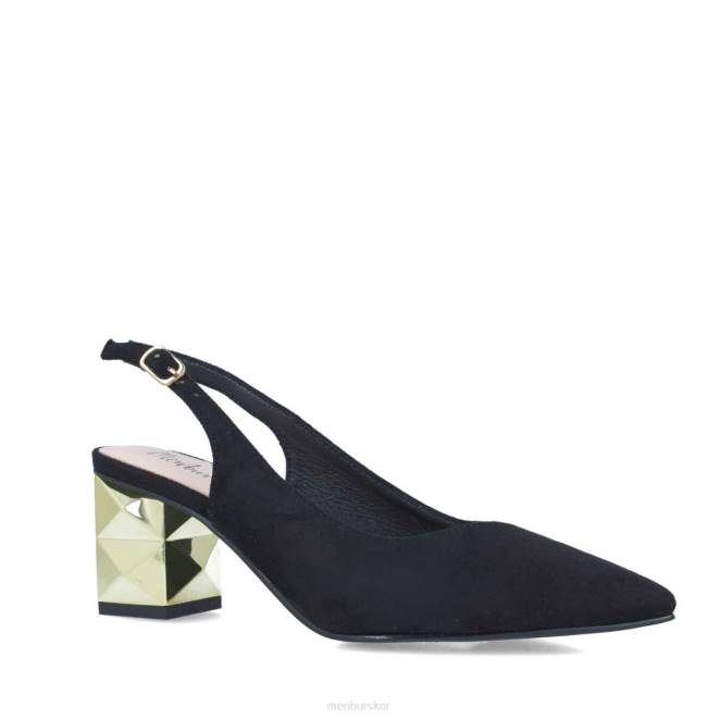 Menbur kvinnor svart serafinita mellan och låga klackar 608J5633