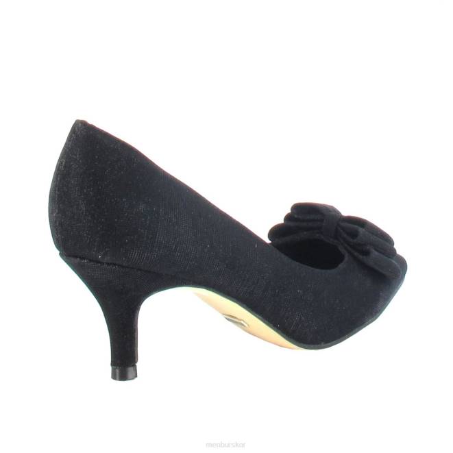 Menbur kvinnor svart sil mellan och låga klackar 608J5930