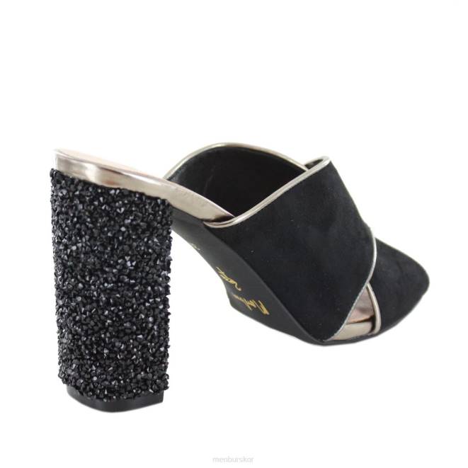 Menbur kvinnor svart spianat mellan och låga klackar 608J1945
