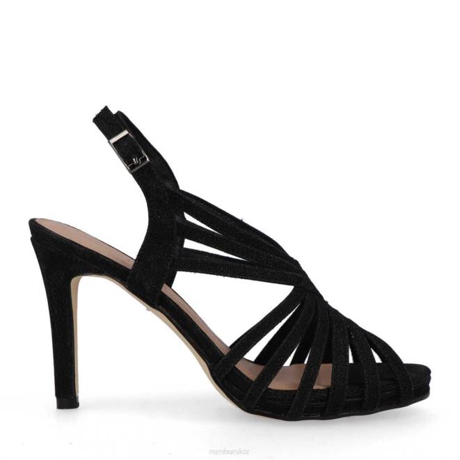 Menbur kvinnor svart strepeto mellan och låga klackar 608J2122