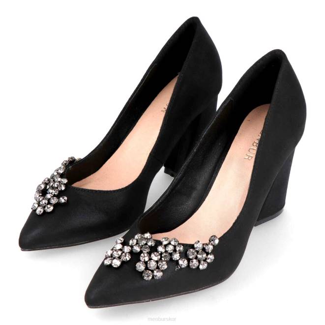 Menbur kvinnor svart sustinente mellan och låga klackar 608J2176