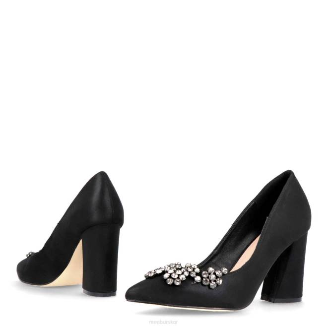 Menbur kvinnor svart sustinente mellan och låga klackar 608J2176