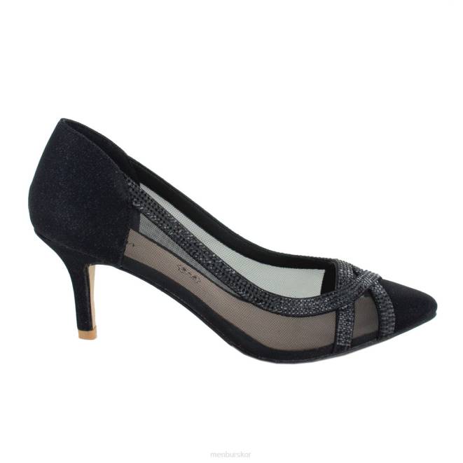 Menbur kvinnor svart taisten mellan och låga klackar 608J2125