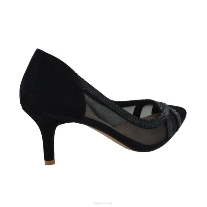 Menbur kvinnor svart taisten mellan och låga klackar 608J2125