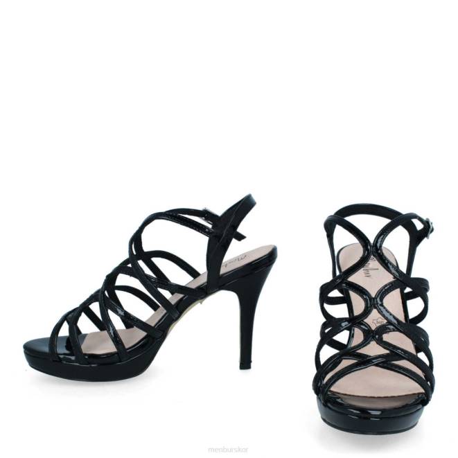 Menbur kvinnor svart tarsia mellan och låga klackar 608J1903