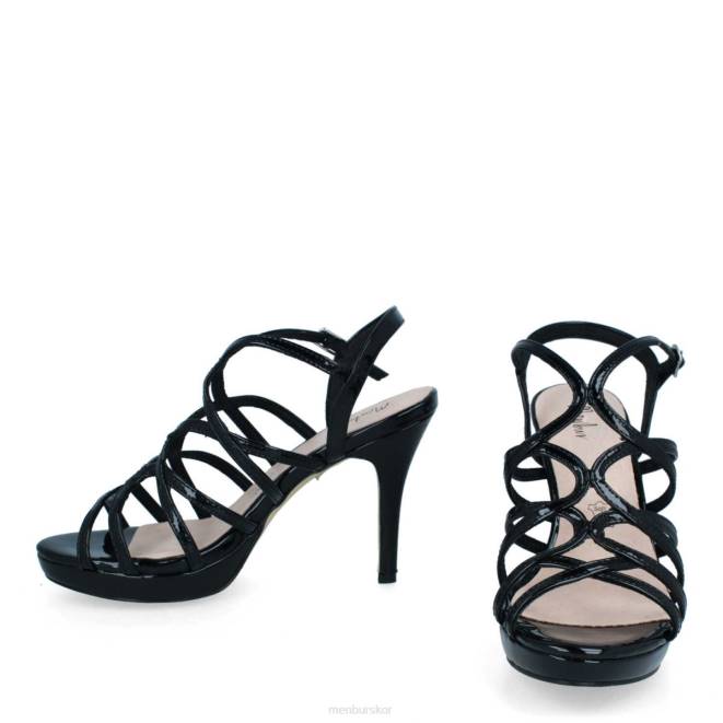 Menbur kvinnor svart tarsia mellan och låga klackar 608J1903