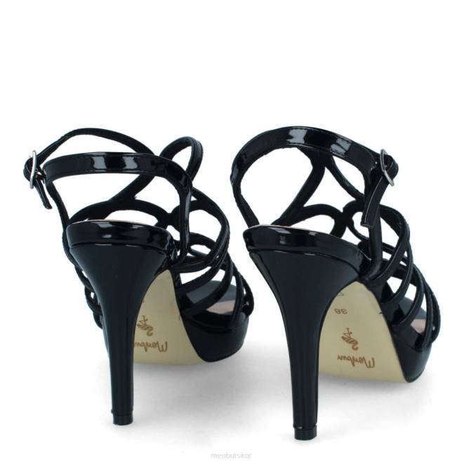 Menbur kvinnor svart tarsia mellan och låga klackar 608J1903