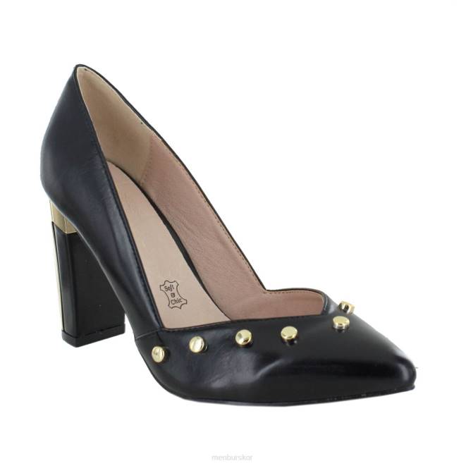 Menbur kvinnor svart valleluce mellan och låga klackar 608J1916