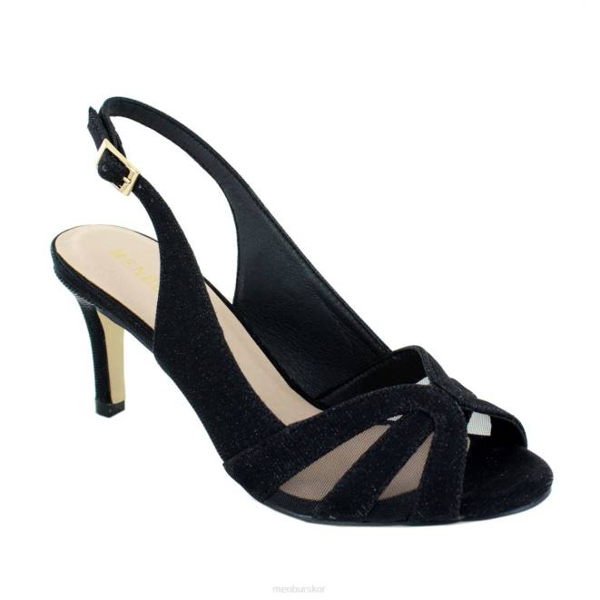 Menbur kvinnor svart vallonto mellan och låga klackar 608J1992