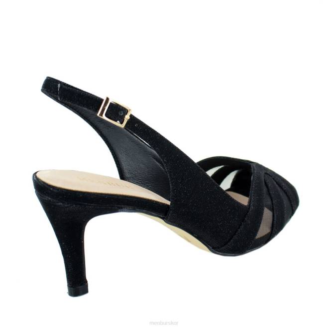 Menbur kvinnor svart vallonto mellan och låga klackar 608J1992