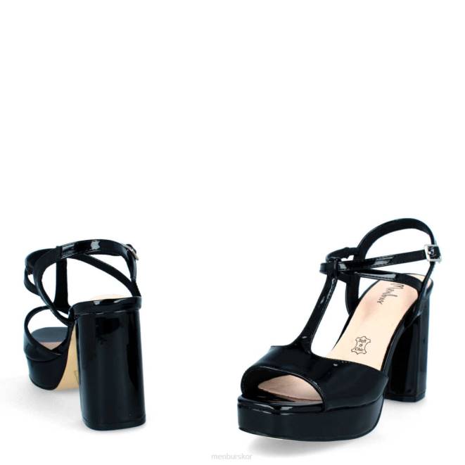 Menbur kvinnor svart villado mellan och låga klackar 608J2019