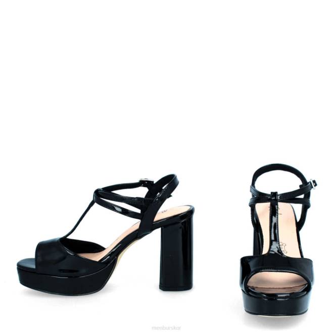 Menbur kvinnor svart villado mellan och låga klackar 608J2019