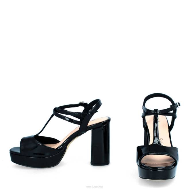 Menbur kvinnor svart villado mellan och låga klackar 608J2019
