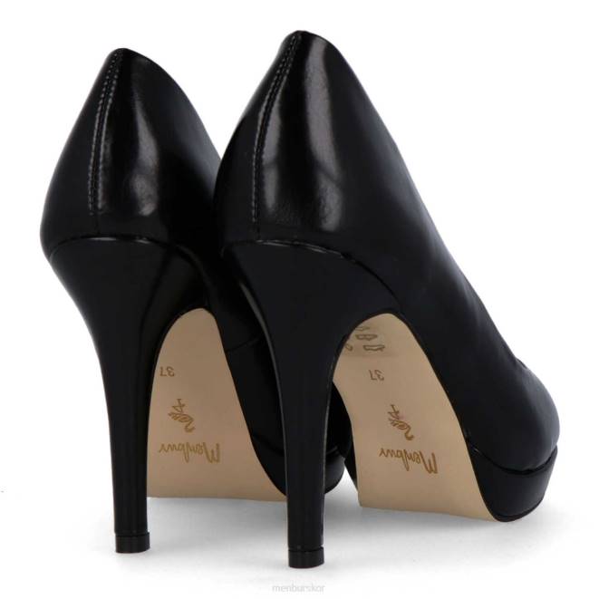 Menbur kvinnor svart villados mellan och låga klackar 608J2103