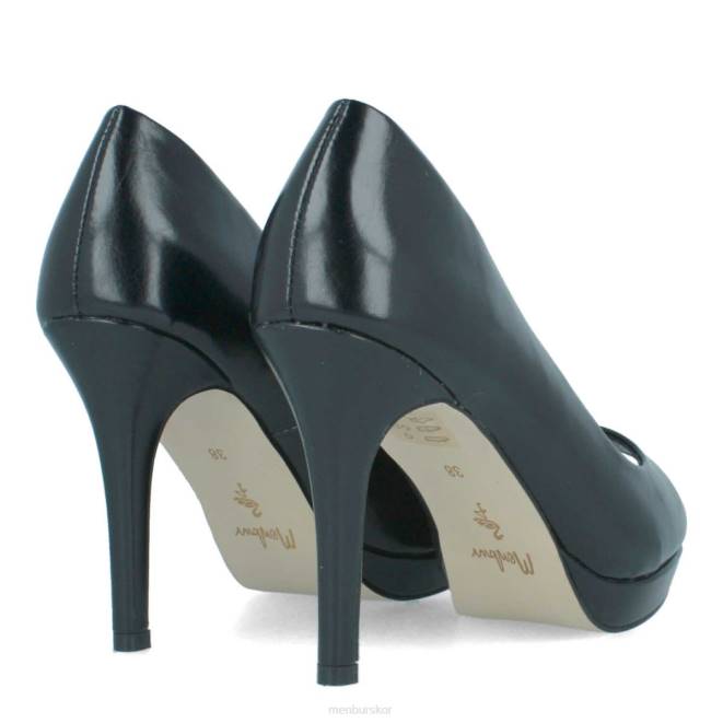 Menbur kvinnor svart villados mellan och låga klackar 608J2103